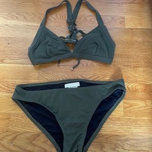 MICHAEL KOHRS Olive Green Bikini S Top M Bottom